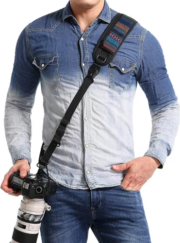Miniatura 9 de Waka Correa de cuello para cámara con liberación rápida, correa de seguridad y correa para axilas, correa ajustable para el hombro para Nikon Canon