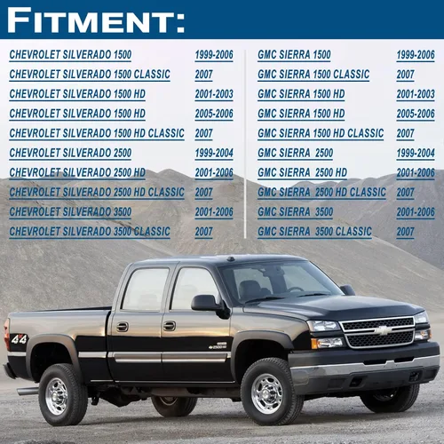 Miniatura 3 de APPERFiT Mango de puerta trasera y bisel compatible con Chevrolet Chevy Silverado GMC Sierra 1500 2500 3500 de 1999-2006, reemplaza 15997911