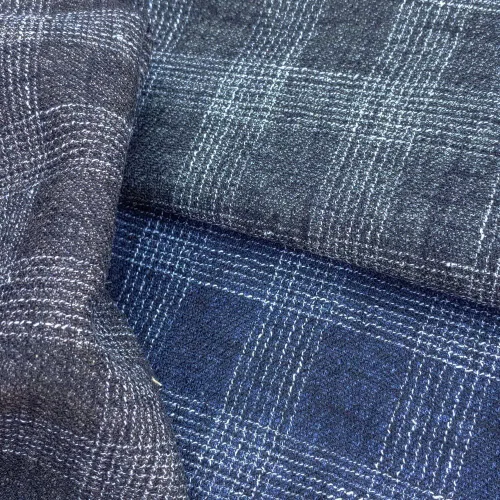 Tela de lino verde a cuadros de tweed de doble cara, tela de alta calidad, material duradero para costura, manualidades y decoración del hogar