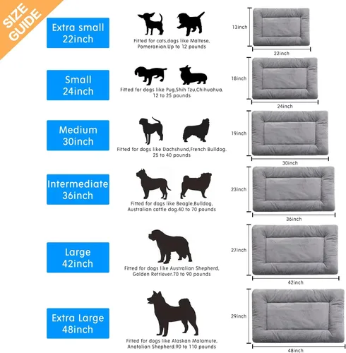 Miniatura 2 de VERZEY - Alfombrilla para jaula de perro para perros medianos/grandes, encaja en metal, ultra suave, lavable y antideslizante, almohadilla para Gris