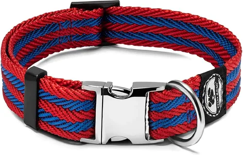 Miniatura 10 de Regal Dog Products Collar mediano para mascotas con hebilla grabada personalizada, collares de sarga duraderos para perros pequeños, collares