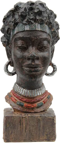 Miniatura 10 de Leekung Figura de resina de escultura africana, decoración del hogar hecha a mano, 12.2 x 6.3 x 4.3 pulgadas, color negro