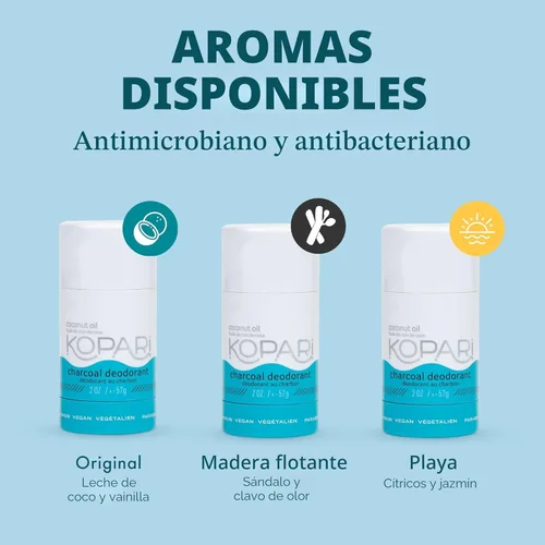 Miniatura 5 de Kopari - Desodorante de coco sin aluminio, no tóxico y de base vegetal, sin aluminio, parabenos ni bicarbonato de sodio, protección duradera