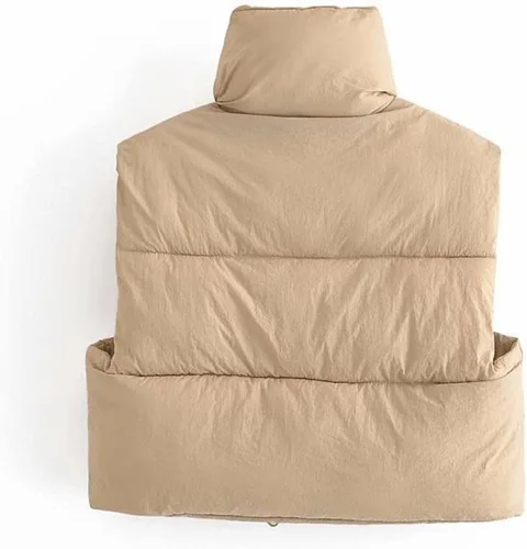 Miniatura 2 de Chaleco acolchado para mujer, con cuello alto, con cremallera, chaleco acolchado para invierno