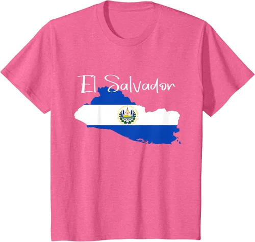 Miniatura 54 de Camiseta con la bandera de El Salvador, mapa de El Salvador, camiseta de Salvador para mujer