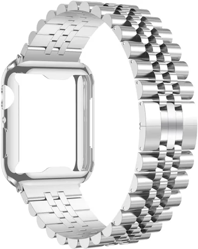 Miniatura 13 de baozai Correas compatibles con Apple Watch de 1.811 in 1.772 in 1.732 in 1.654 in 1.614 in 1.575 in 1.496 in, correa de acero inoxidable con funda