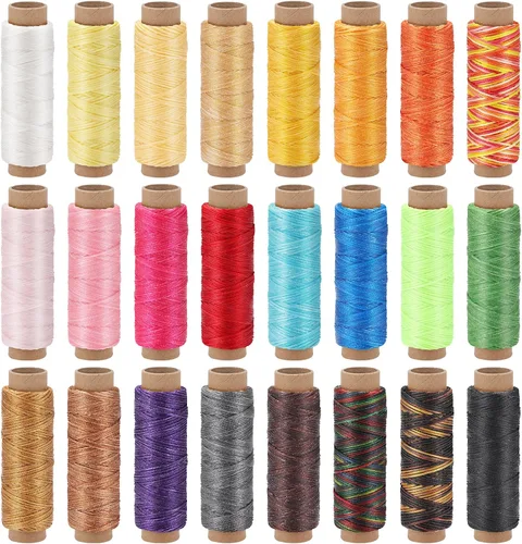 Miniatura 10 de Jupean, hilo encerado de 328 yardas, hilo de cuero de 10 colores, hilo encerado para reparación de tapicería y encuadernación, hilo para reparación