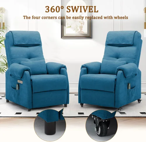 Miniatura 3 de Korser Sillón Reclinable Eléctrico para Adultos, Sillón Reclinable con Rodillos para Espacios Pequeños, Silla Eléctrica con Funciones de Masaje