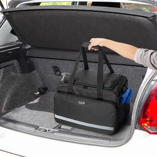 Miniatura 7 de samdew Bolsa grande de detalles, organizador de detalles para almacenamiento de suministros de detalles de automóviles, organizador de limpieza