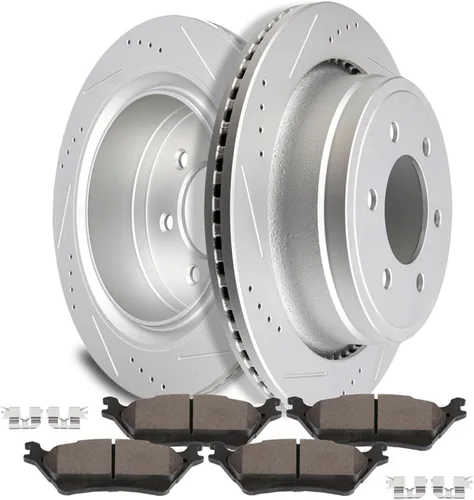 Miniatura 18 de SCITOO Brake Kits For Jeep For Cherokee 1999-2001,For TJ 1999-2006,For Jeep For Wrangler 2000-2006 Front Drilled & Slotted Disc Brakes Rotors and