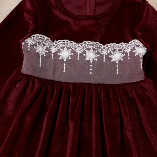 Miniatura 4 de IBTOM CASTLE Vestido tutú de terciopelo para niñas, vestido de princesa de manga larga para otoño, invierno, boda, concurso, comunión, formal