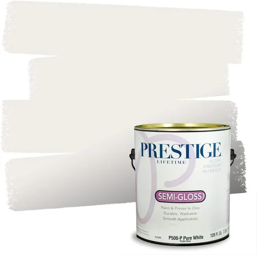 Miniatura 43 de Prestige Paints - Pintura y sellador 2 en 1 para exteriores, 1 galón, plana, similar a Sherwin Williams Snowfall, P100-P-SW6000