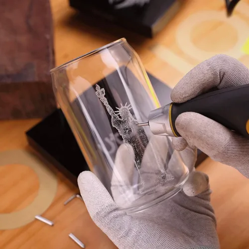 Miniatura 5 de UTOOL Bolígrafo grabador con plantilla de letra/número, herramienta de grabado de mano de 24 W para grabado de vidrio de metal y madera con 4 brocas