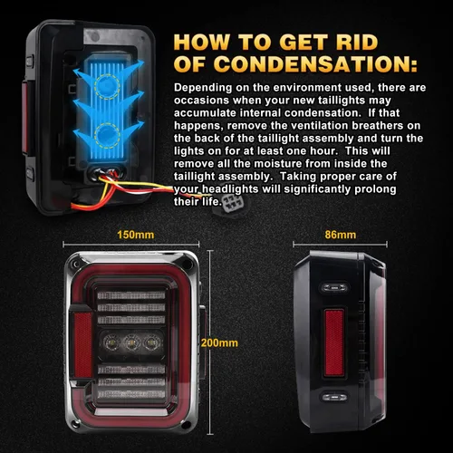 Miniatura 5 de Luces traseras LED aprobadas por el DOT, luces de marcha atrás superbrillantes de 20 W con EMC compatibles con Jeep Wrangler JK&JKU 2007-2017, luz