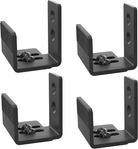EaseLife Guía de piso inferior para puerta corrediza de granero, forma de U, distancia de ajuste flexible y ajustable, diseño inferior plano al ras,