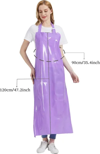 Miniatura 4 de Nanxson Delantal impermeable de TPU Delantal de trabajo industrial ligero con hebilla ajustable delantales de carnicero para lavavajillas CF3148