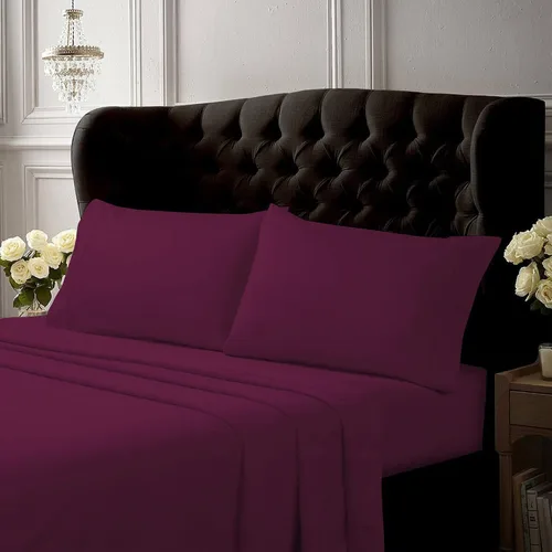Miniatura 11 de Tribeca Living Juego de sábanas y fundas de almohada de percal de algodón egipcio fresco y suave, tamaño California King, bolsillo extra profundo