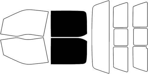 Rvinyl Kit de tinte de ventana compatible con Ford F-350 2017-2023 SuperCrew de 4 puertas, color negro, 5 %, película de una sola capa sin burbujas,