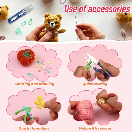 Miniatura 7 de 150 piezas de agujas de coser de ojo grande de plástico, agujas de ojo grande sin punta, agujas curvas para tapicería, agujas de hilo para 150