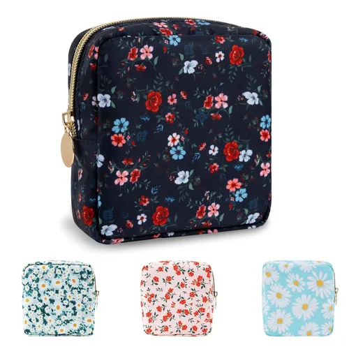 Miniatura 61 de Estuche pequeño para lápices y maquillaje para bolso, lindo estuche de lápices, bolsa de pinceles de maquillaje de nylon con cremallera, estuche