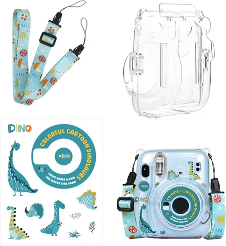 Miniatura 11 de Kit de funda transparente Mini 11 para Fujifilm Instax Mini 11, funda para cámara instantánea con bolsillo para película, calcomanías adhesivas