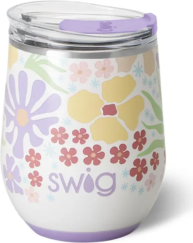 Miniatura 28 de Swig Life Vaso de vino de 12 onzas con tapa, acero inoxidable, apto para lavavajillas, portátil, triple aislamiento (todos los americanos)