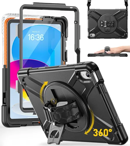 Miniatura 22 de BRAECN Funda para iPad de 9ª/8ª/7ª Generación, Funda Resistente a Prueba de Golpes con Protector de Pantalla, Soporte para Lápiz, Soporte para Tapa