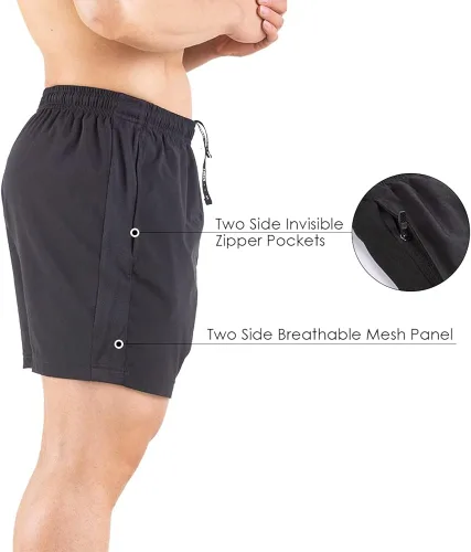 Miniatura 5 de Gaglg Pantalones cortos para correr de 5 pulgadas para hombre paquete de 2 pantalones cortos de entrenamiento atlético de secado rápido
