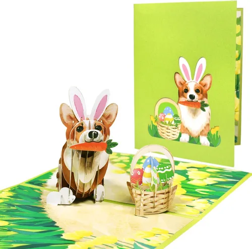 Miniatura 9 de Tarjetas emergentes de Pascua de Animal Garden, tarjeta de feliz Pascua, tarjeta de conejo de Pascua, tarjeta de felicitación de Pascua, tarjetas