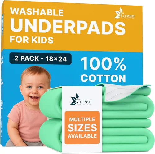 GREEN LIFESTYLE Almohadillas absorbentes lavables – Almohadillas impermeables reutilizables para niños, personas mayores y adultos – Ideal para