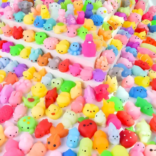Miniatura 10 de 30 piezas de juguetes esponjosos Kawaii, juguetes blandos Mochi para niños, recuerdos de fiesta, mini juguetes esponjosos para aliviar el estrés