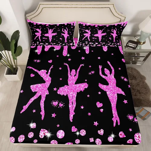 Miniatura 40 de Erosebridal Sábana bajera ajustable de gimnasia con bolsillo profundo para niñas y niños, tamaño individual, juego de ropa de cama deportiva