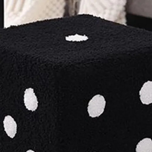 Miniatura 4 de Taburete de pie suave, cómodo, simple, cálido, resistente, base cubo, taburete para el hogar, sala de estar, dormitorio (negro)