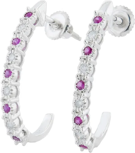 Miniatura 6 de Dazzlingrock Collection - Pendientes de aro para mujer, plata de ley