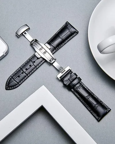 Miniatura 8 de Moran - Correa con estampado de cocodrilo y de cuero vacuno, para reloj de pulsera de 18mm a 24mm, para mujer y hombre