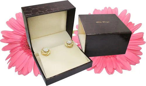 Miniatura 4 de Aretes de diamante marquesa y corte redondo oro blanco de 14 quilates 0,90 cttw