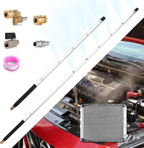 Miniatura 8 de Varita de lavado a presión de 24 pulgadas para herramientas de limpieza de radiador de automóvil, varitas limpiadoras de radiador de doble uso