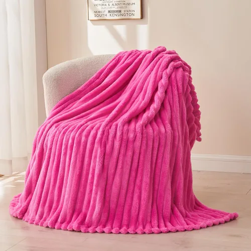 Miniatura 21 de NEWCOSPLAY Manta de Tiro Súper Suave Aqua Franela Sedosa Premium Forro Polar Jacquard Acanalado 3D Ligero Manta de Cama Uso en Todas las Estaciones