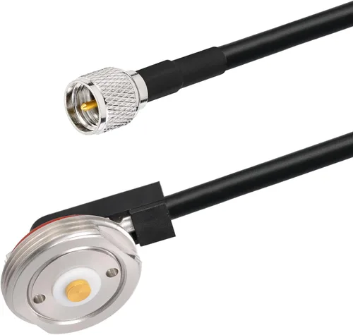 Miniatura 2 de Eightwood Cable de extensión NMO RG58 macho para montaje de antena a mini-UHF de 16.4 pies para radio móvil CB bidireccional, antena de radio
