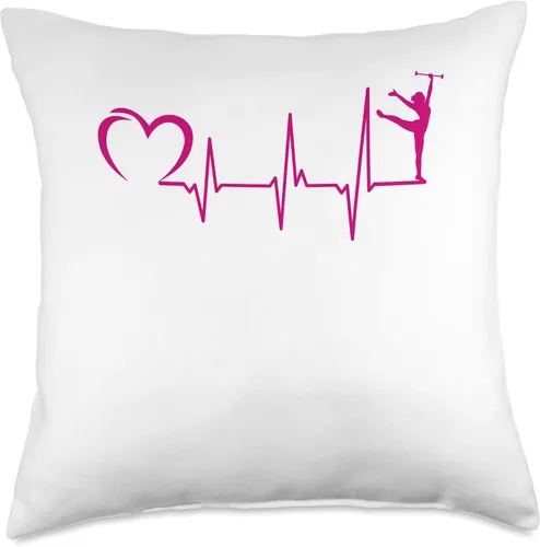 Miniatura 4 de Awesome Gymnasts heartbeat dance baton twirler Throw Pillow