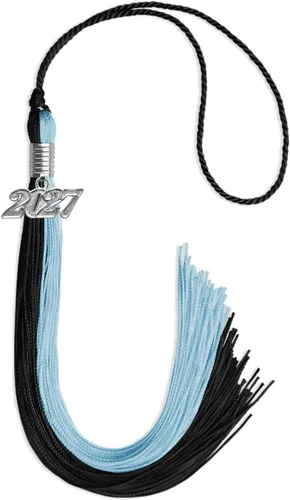 Miniatura 237 de Endea Graduation Borla de doble color con gota de fecha plateada (negro/oro antiguo, 2025)
