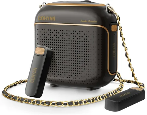 Amplificador de voz inalámbrico con 2 micrófonos magnéticos Lavalier, carga y almacenamiento, amplificador de voz para profesores con altavoz de