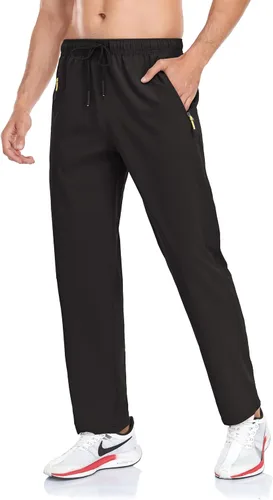Miniatura 61 de Rapoo Pantalones ligeros para hombre con bolsillos con cremallera, secado rápido, pantalones deportivos de viaje para entrenamiento