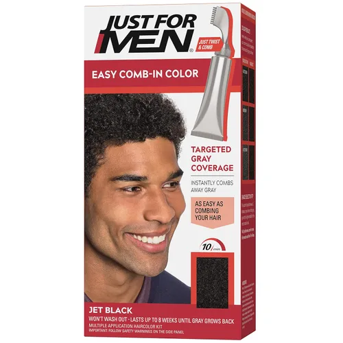 Miniatura 7 de Just For Men Easy Comb-In Color - Tinte para el cabello para hombre, fácil aplicación sin mezcla, con aplicador de peine, marrón oscuro, A-50