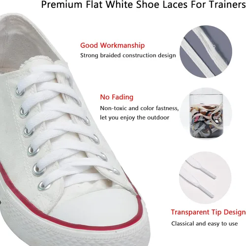 Miniatura 3 de 3 pares de cordones planos para zapatos deportivos, cordones para Air Force 1, cuerdas de botas para mujeres, hombres y niños