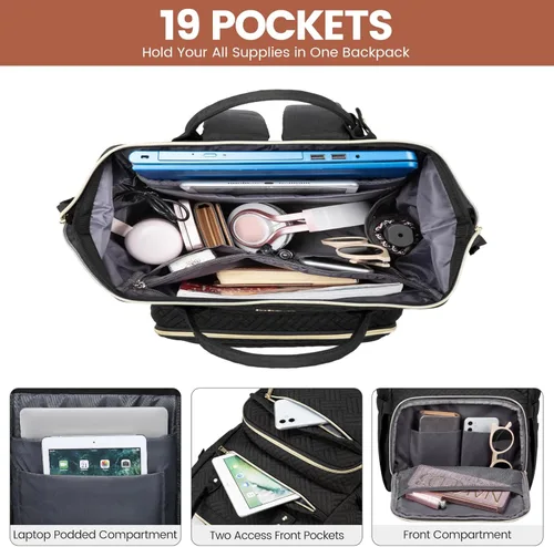 Miniatura 2 de Mochila de mujer para computadora portátil, bolso para laptop de trabajo, mochila elegante para docente, bolso para computadora de negocios, mochila