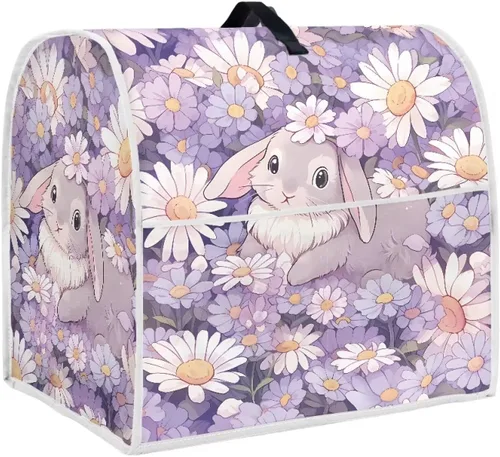 Miniatura 30 de UNICEU Protector de cubierta de batidora de soporte de cocina con estampado retro de mariposa de girasol, con mango superior, cubierta de polvo