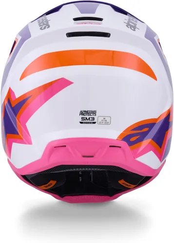 Miniatura 8 de Alpinestars SM3 Heat Helmet ECE06/DOT Blanco/Púrpura/Rosa Brillante