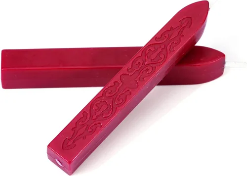 Miniatura 3 de Yoption 5 varillas de cera de sellado con mechas para sellos de cera, tarjetas de Navidad, invitaciones de boda, embalaje de vino, envoltura de Rojo