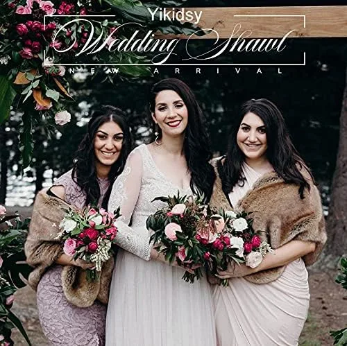 Miniatura 7 de Yikisdy Chal de piel sintética de los años 20 para boda, para cubrir la piel de la novia, para fiestas, suéteres, accesorios para mujeres y niñas